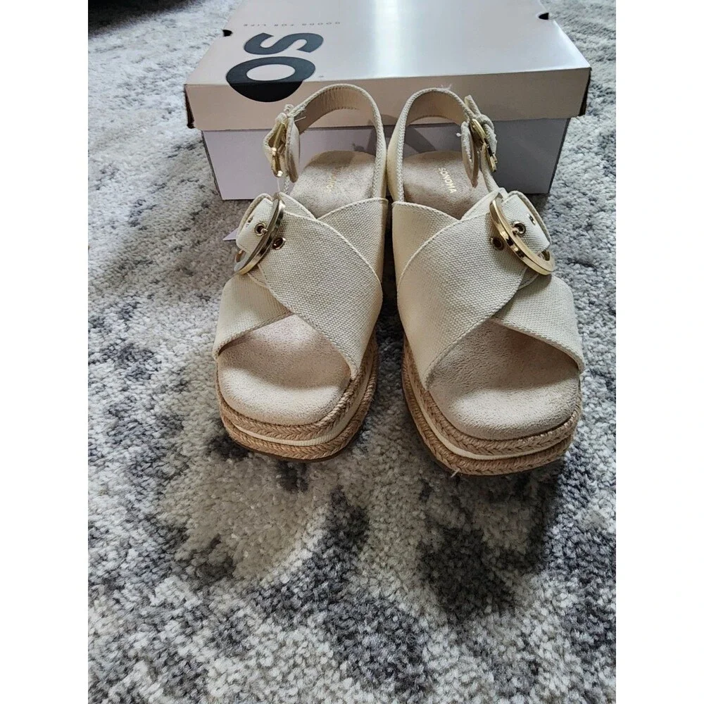 NEW Sonoma Women's CIANNA Comfort Strappy Slingback Sandals CREAM Size 6 - Picture 4 of 9